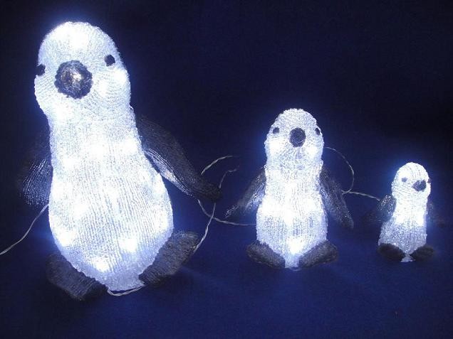 FY-001-A08 Navidad PINGÜINO  FY-001-A08 FAMILIA del PINGÜINO de acrílico de la lámpara bombilla de Navidad barata - Luces de acrílicohecho en China
