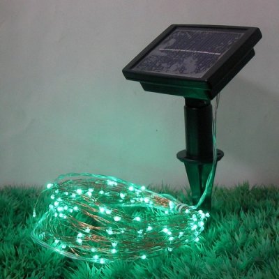 태양 강화 된 녹색 100  태양 강화 된 녹색 100 LED 구리 철사 끈 빛 정원 크리스마스 야외 - 태양 강화 된 LED 끈 빛 manufactured in China 