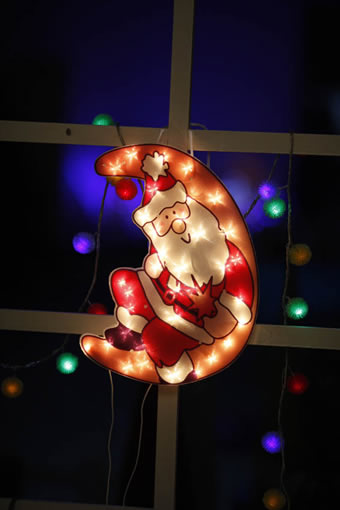 FY-60312 buon Natale Babbo Natale finestra luce della lampada della lampadina