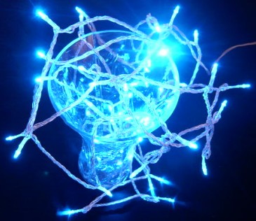 Blue 50 Superbright LED Strin Blue 50 Superbright LED String Lights Static On Clear Cable - LED String Lights made in china 