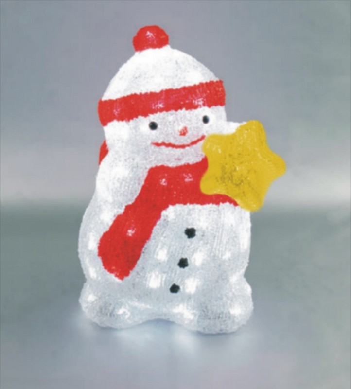 FY-001-D01 christmas acrylic SNOWMAN WITH LED light bulb lamp FY-001-D01 cheap christmas acrylic SNOWMAN WITH LED light bulb lamp