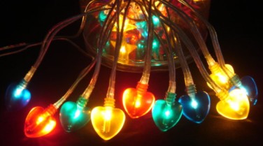  made in china  FY-03A-030 LED cheap christmas heart lights bulb lamp string chain  corporation