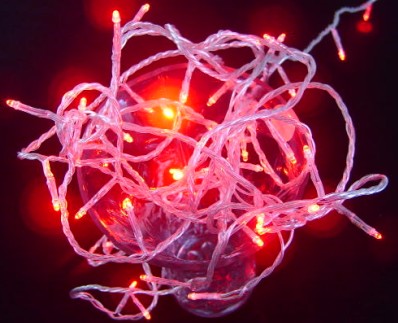 Red LED christmas lights set lamp string
