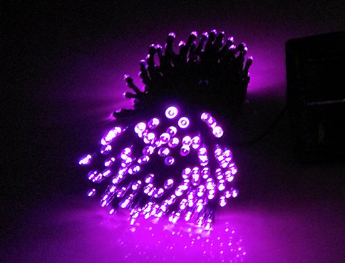 Pink LED Solar String Lights