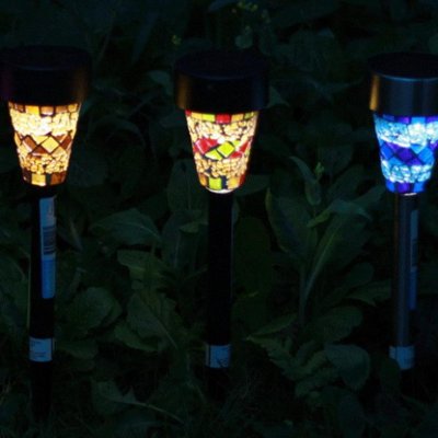 Solar Powered Fiesta Mosaic Garden Landscape Yard Lawn Path Lamp Light  Solar Powered Fiesta Mosaic Garden Landscape Yard Lawn Path Lamp Light 